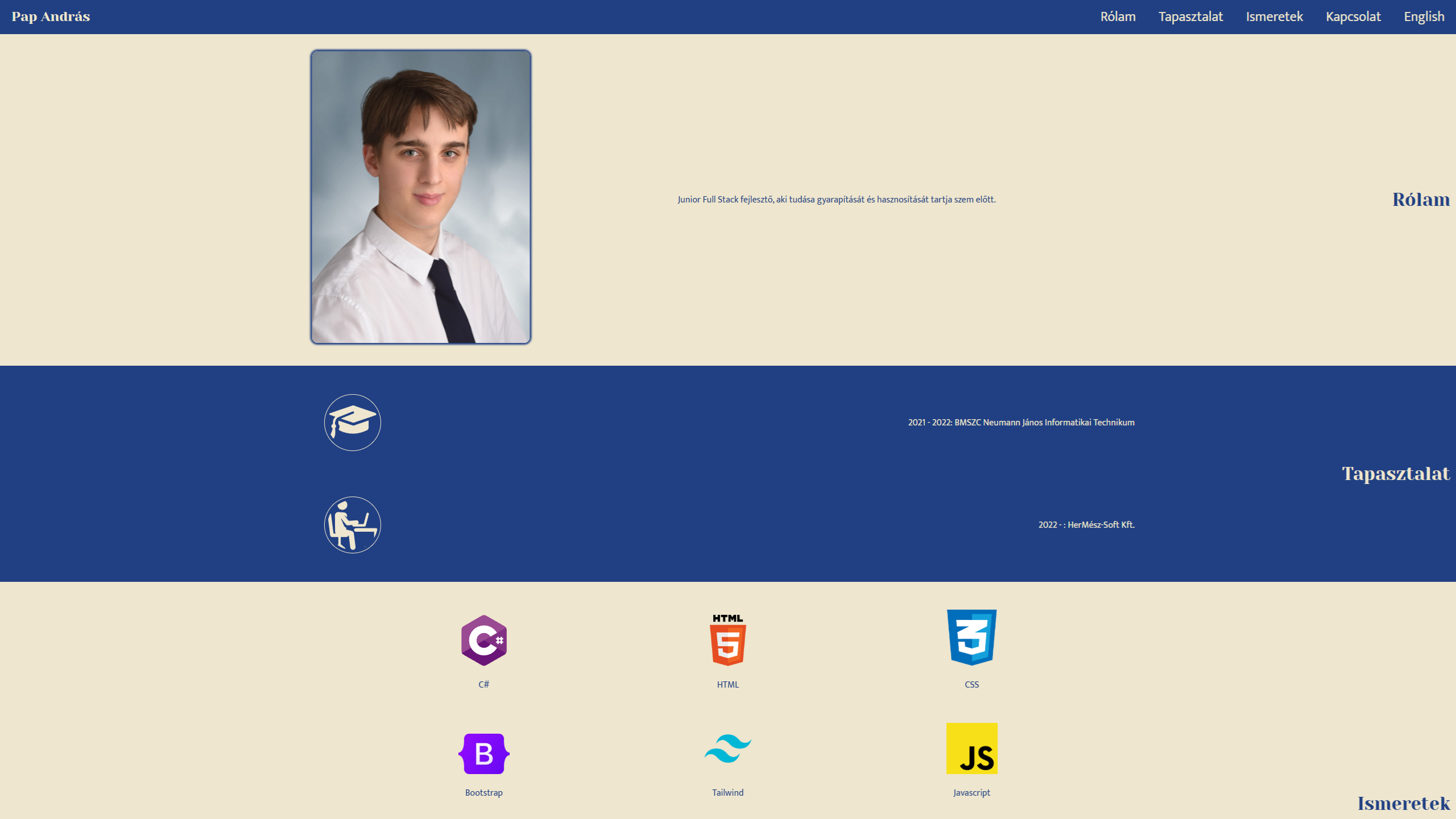 Portfolio Weboldal