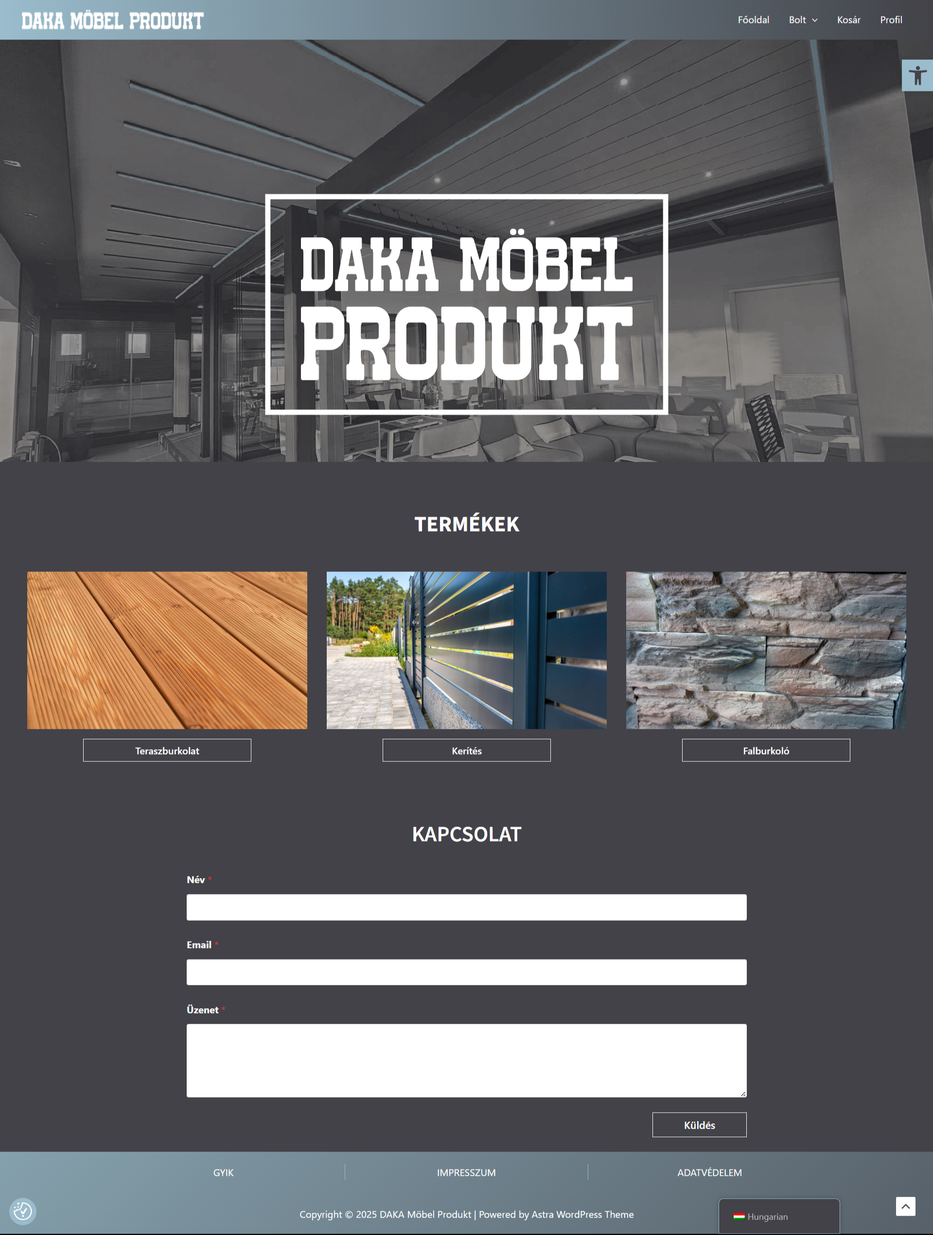 DAKA Möbel Produkt WebShop